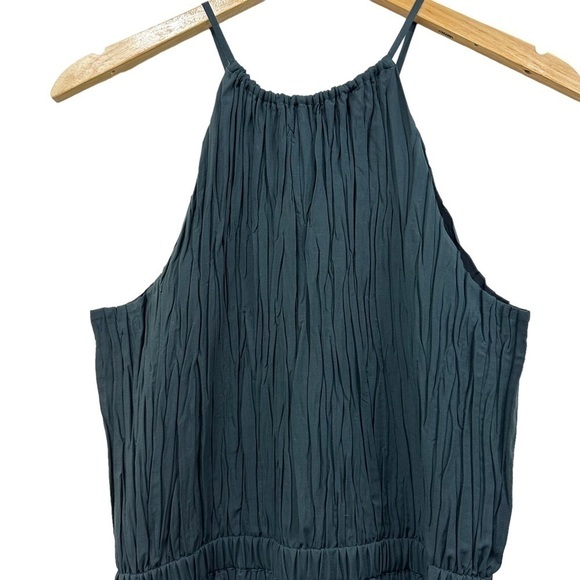 Theory Gathered Cami Midi-Dress, Hunter Green, Medium - Picture 9 of 13